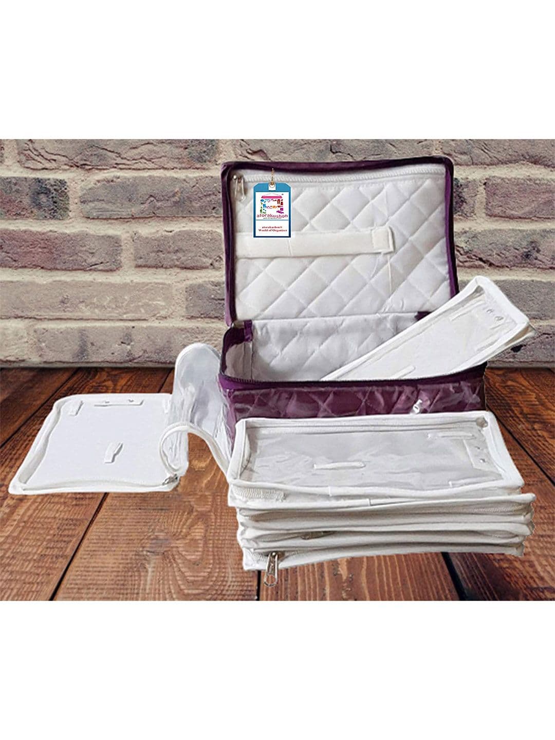 atorakushon Purple & White Solid Jewellery Organiser - view 1