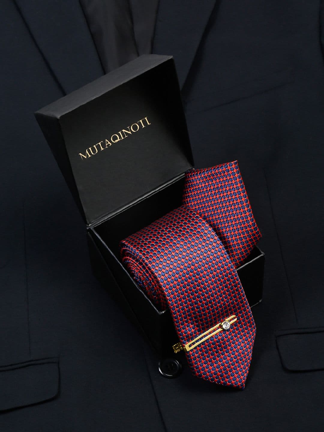 MUTAQINOTI Men Silk Necktie Accessory Gift Set - view 1