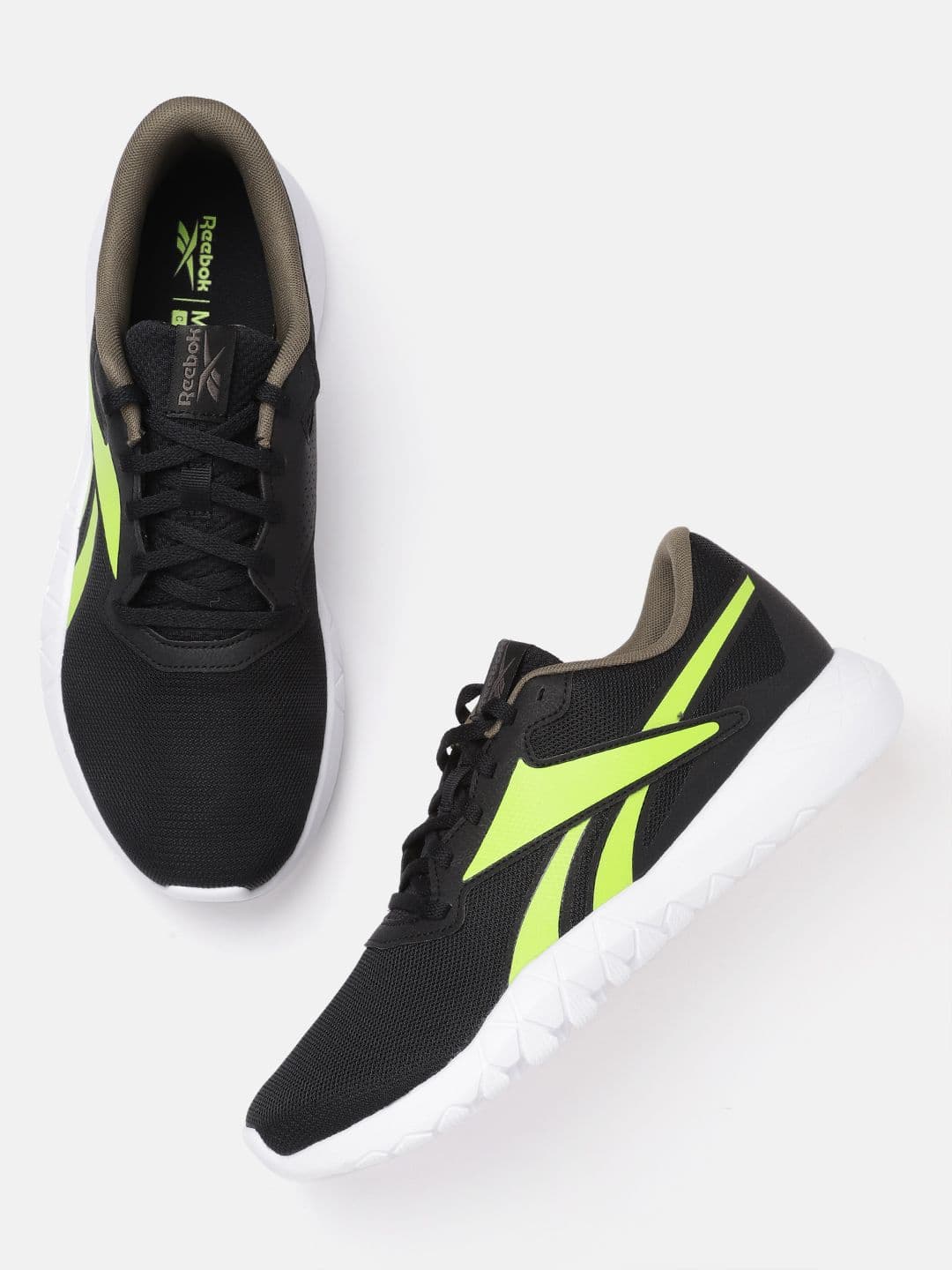 Reebok Men Black & Green Woven Design Memory Foam Flexagon Energy 3.0 Training Shoes - view 1