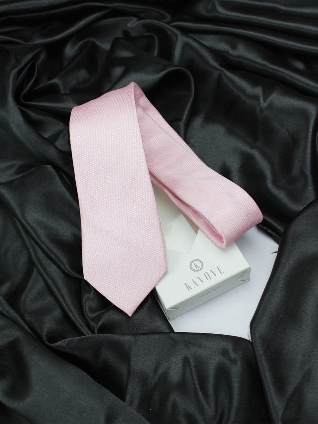 Kavove Men Pink Woven Design Broad Neck Tie - view 1