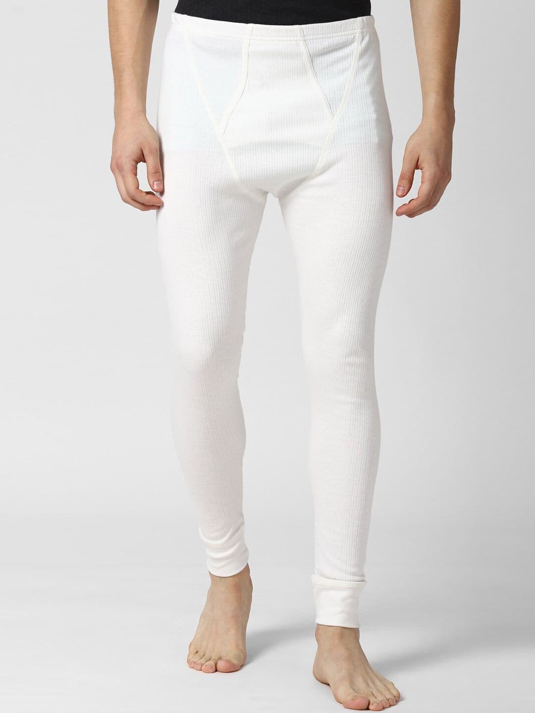 Peter England Men White Solid Thermal Pants - view 1