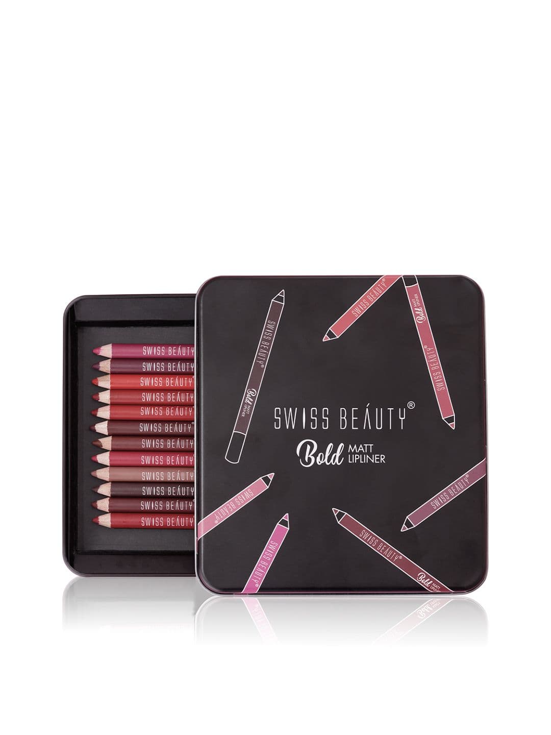 SWISS BEAUTY Set of 12 Bold Matt Lip Liners - view 1