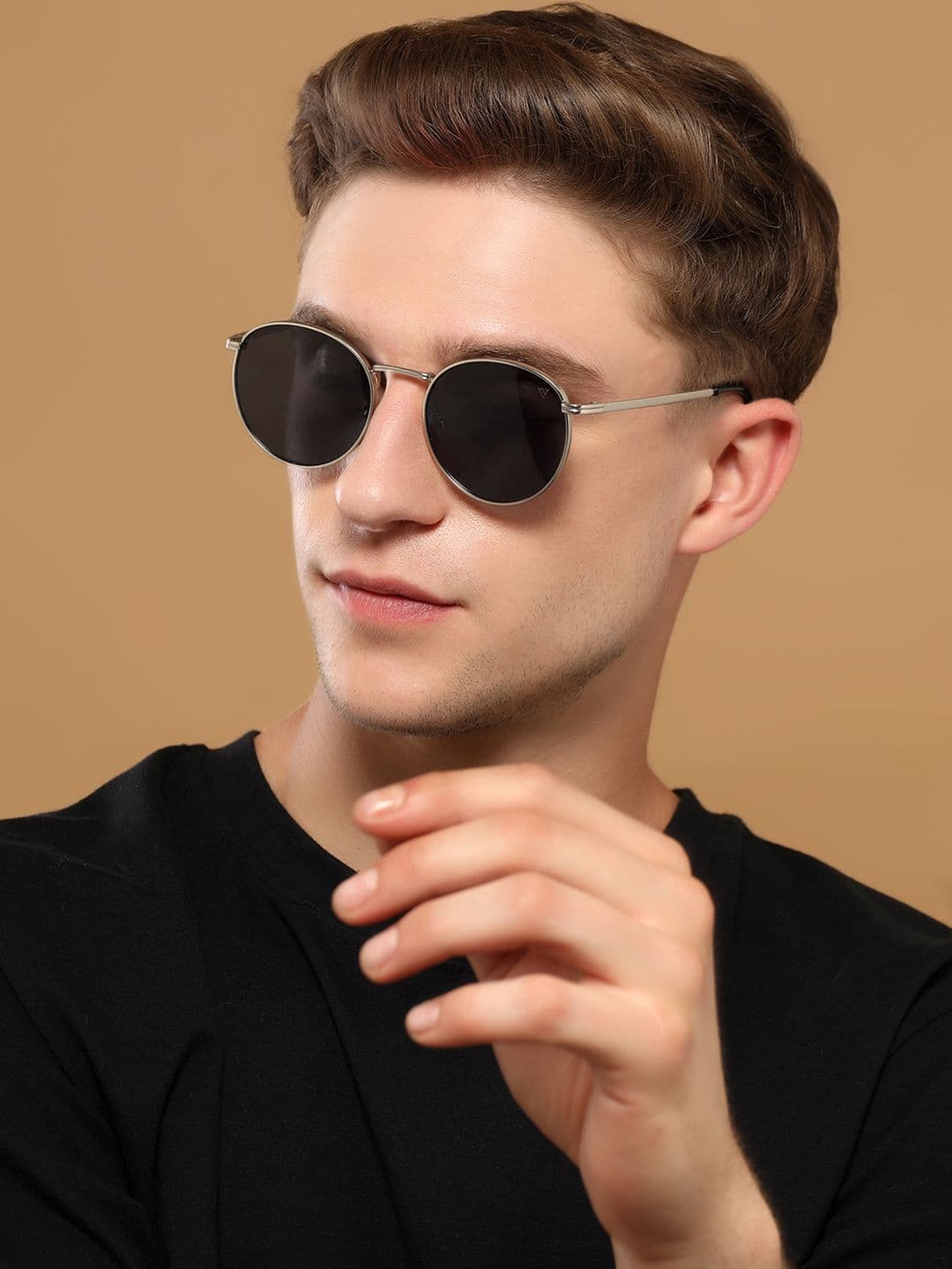 Voyage Unisex Black Lens & Silver-Toned Round Sunglasses with UV Protected Lens 1915MG3622 - view 1