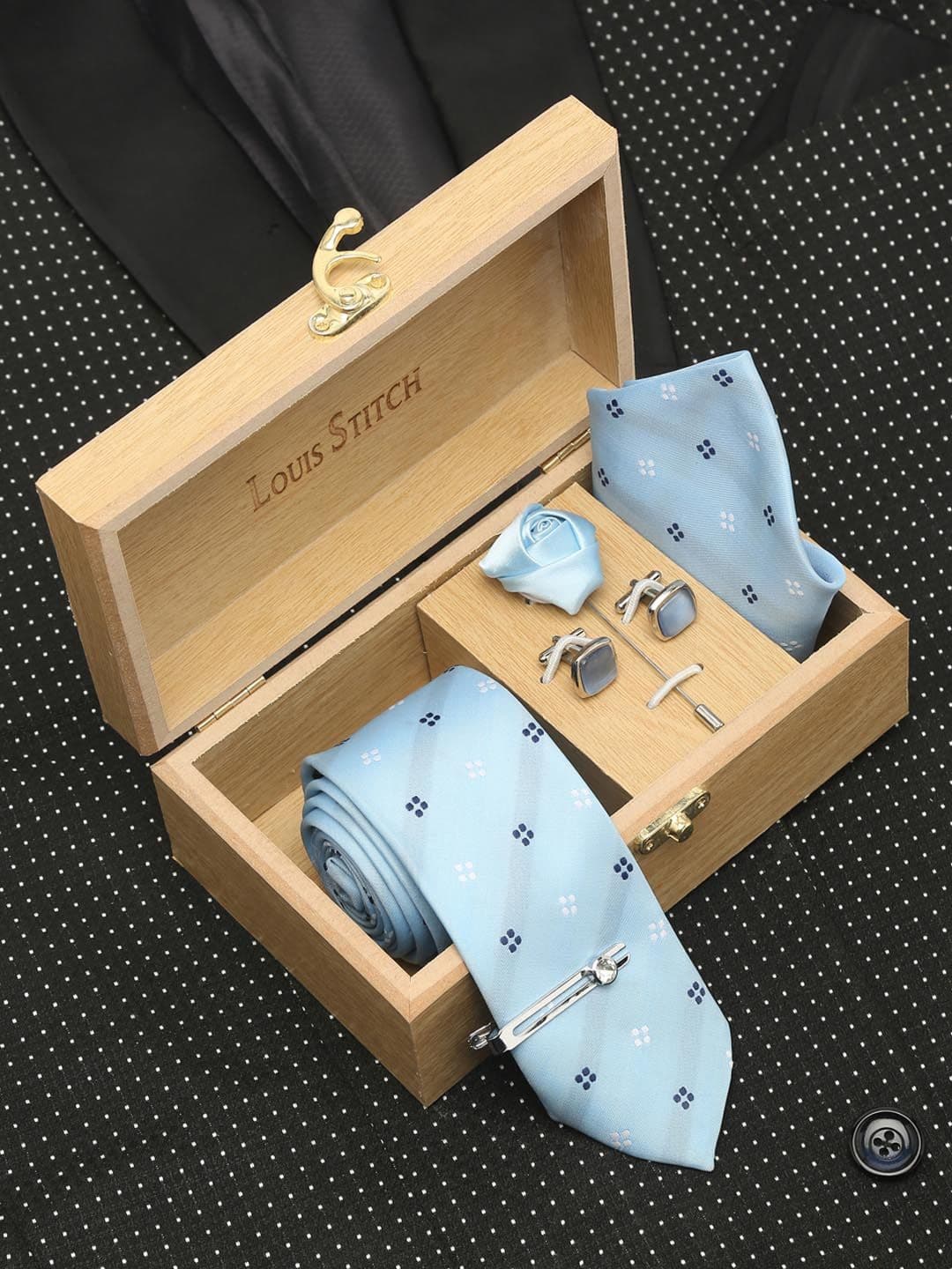 LOUIS STITCH Men Italian Silk Necktie Accessory Gift Set - view 1