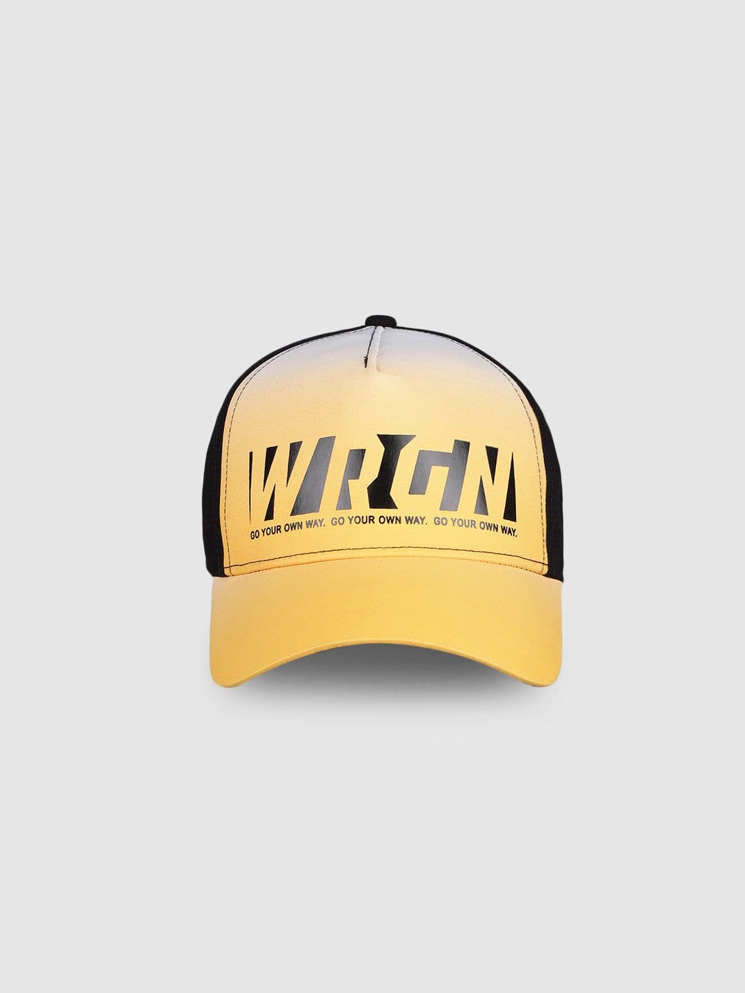 WROGN Unisex Yellow & Black Printed Baseball Cap - view 1