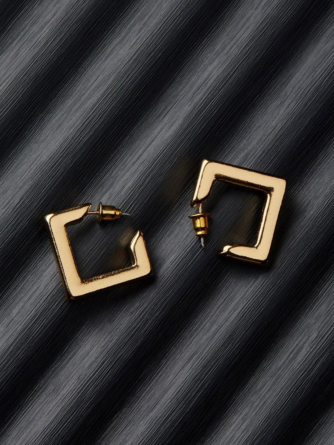 Accessorize London Women Gold Reconnected Angular Hoop Earring - view 1