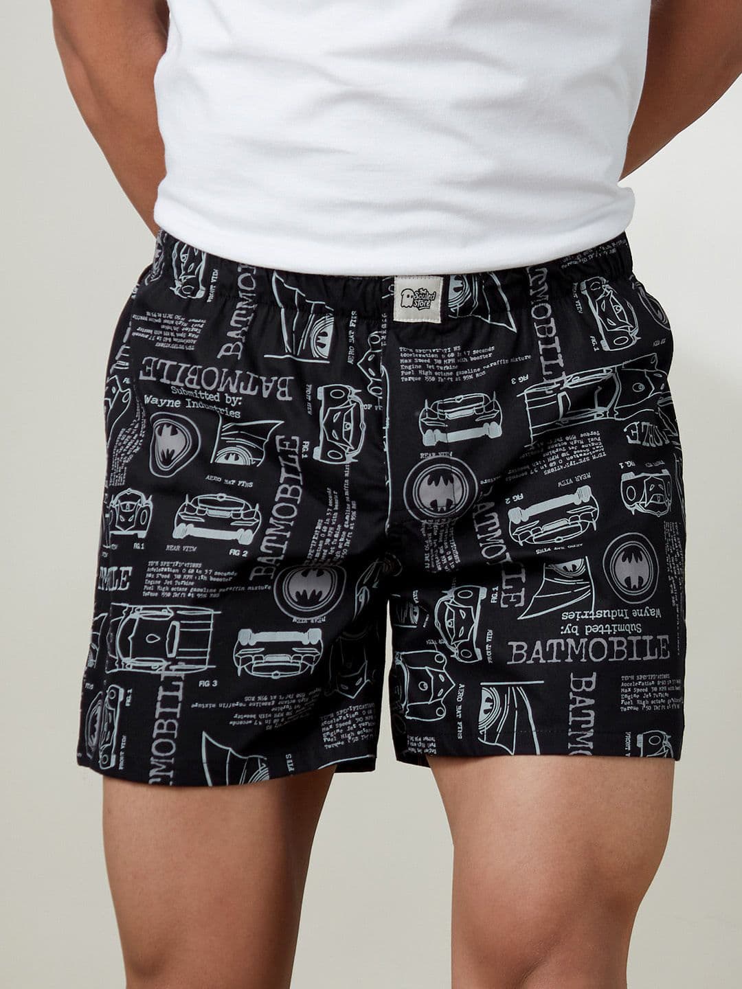 The Souled Store Men Regular Fit Batman Printed Black Boxer Shorts - view 1