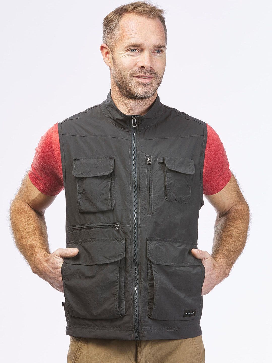 Decathlon Forclaz - Men Grey NH500 Travel 100 Quick Drying Hiking Vest Jacket - view 1