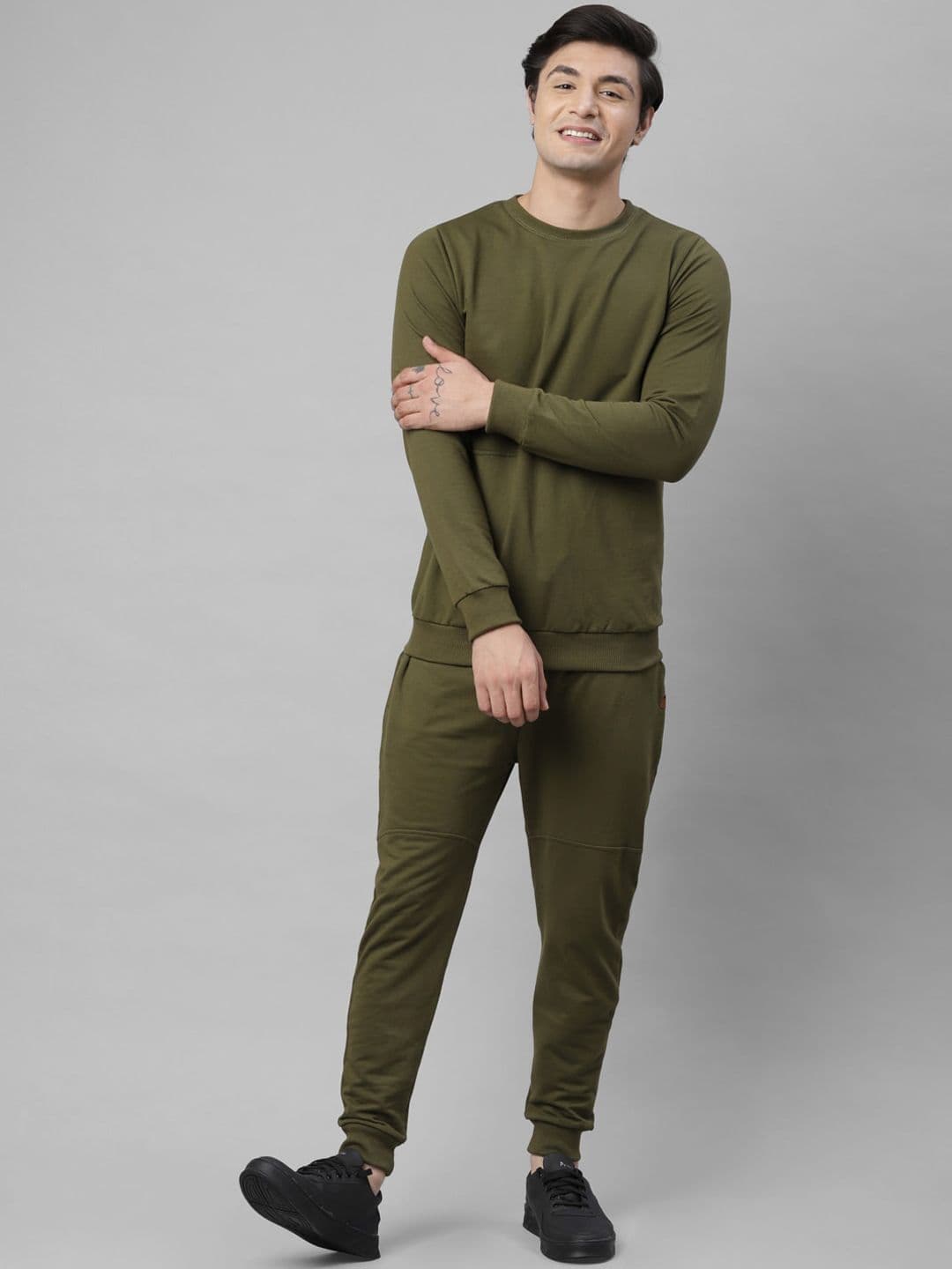 Rigo Men Solid Sweatshirt Cotton Tracksuits - view 1