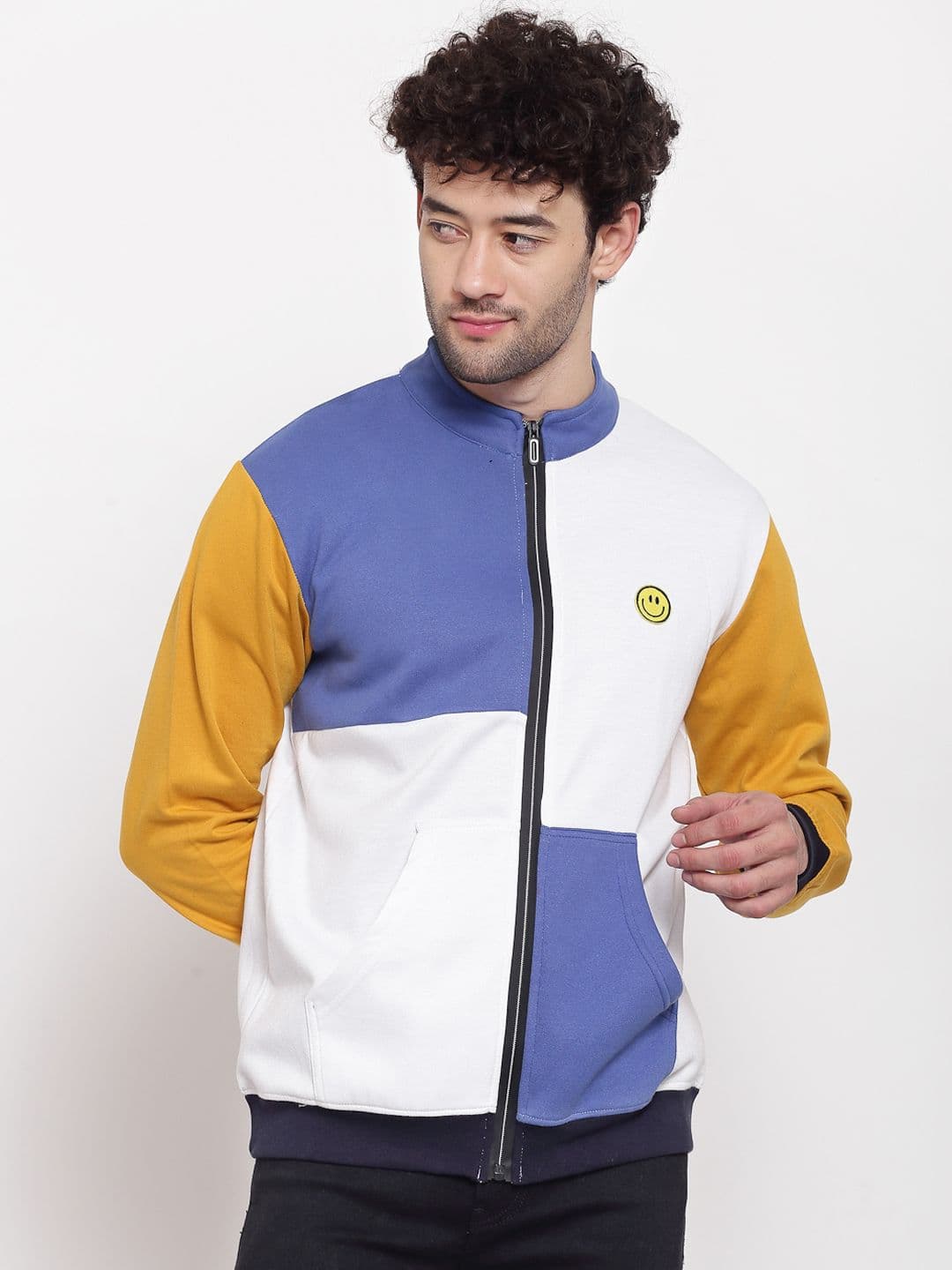 PAUSE SPORT Men Multicoloured Colourblocked Fleece Lightweight Antimicrobial Bomber Jacket - view 1
