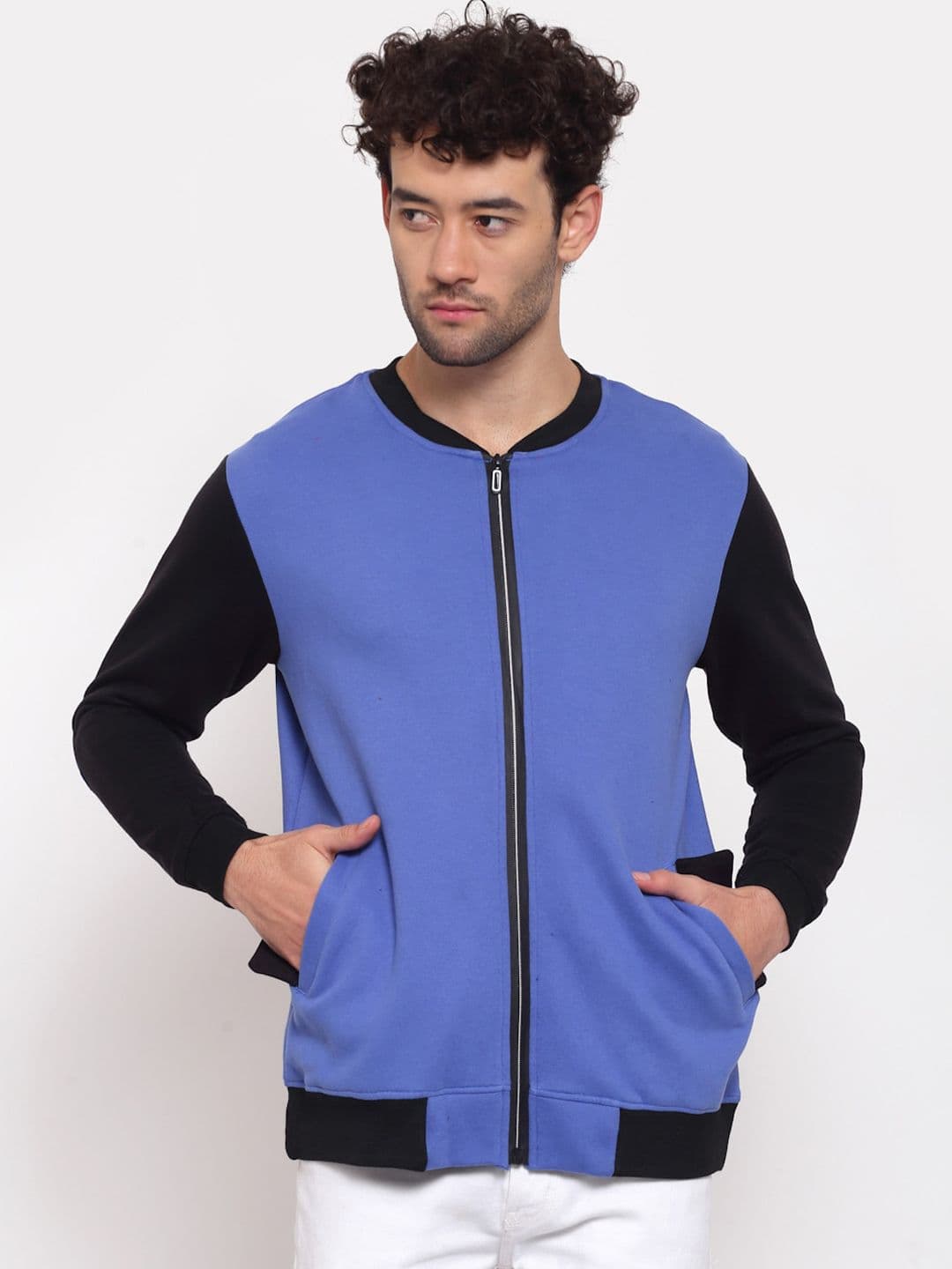 PAUSE SPORT Men Purple Colourblocked Fleece Lightweight Antimicrobial Outdoor Sporty Jacket - view 1