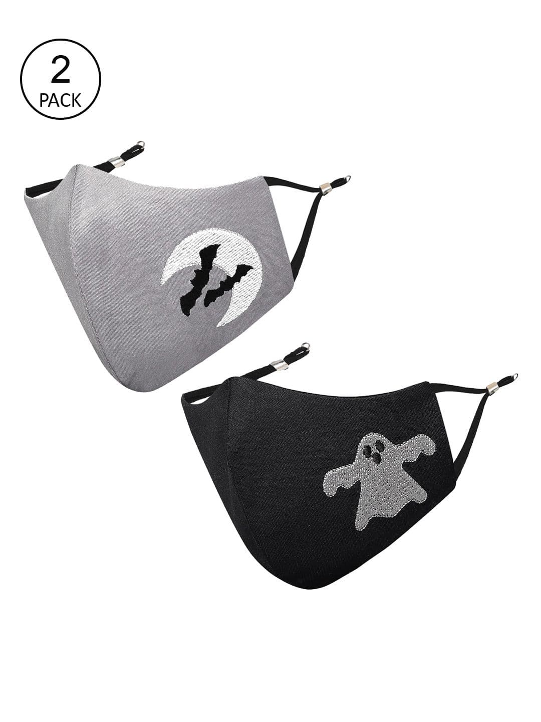 MASQ Kids Pack Of 2 Embroidered 4-Ply Pure Cotton Cloth Masks - view 1