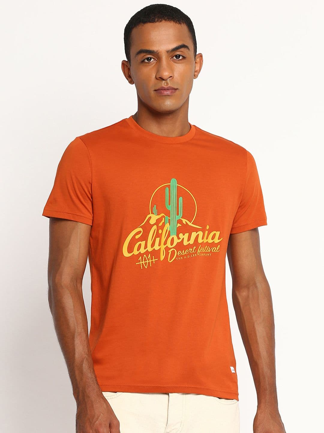 Lee Men Rust Graphic Printed Slim Fit T-shirt - view 1
