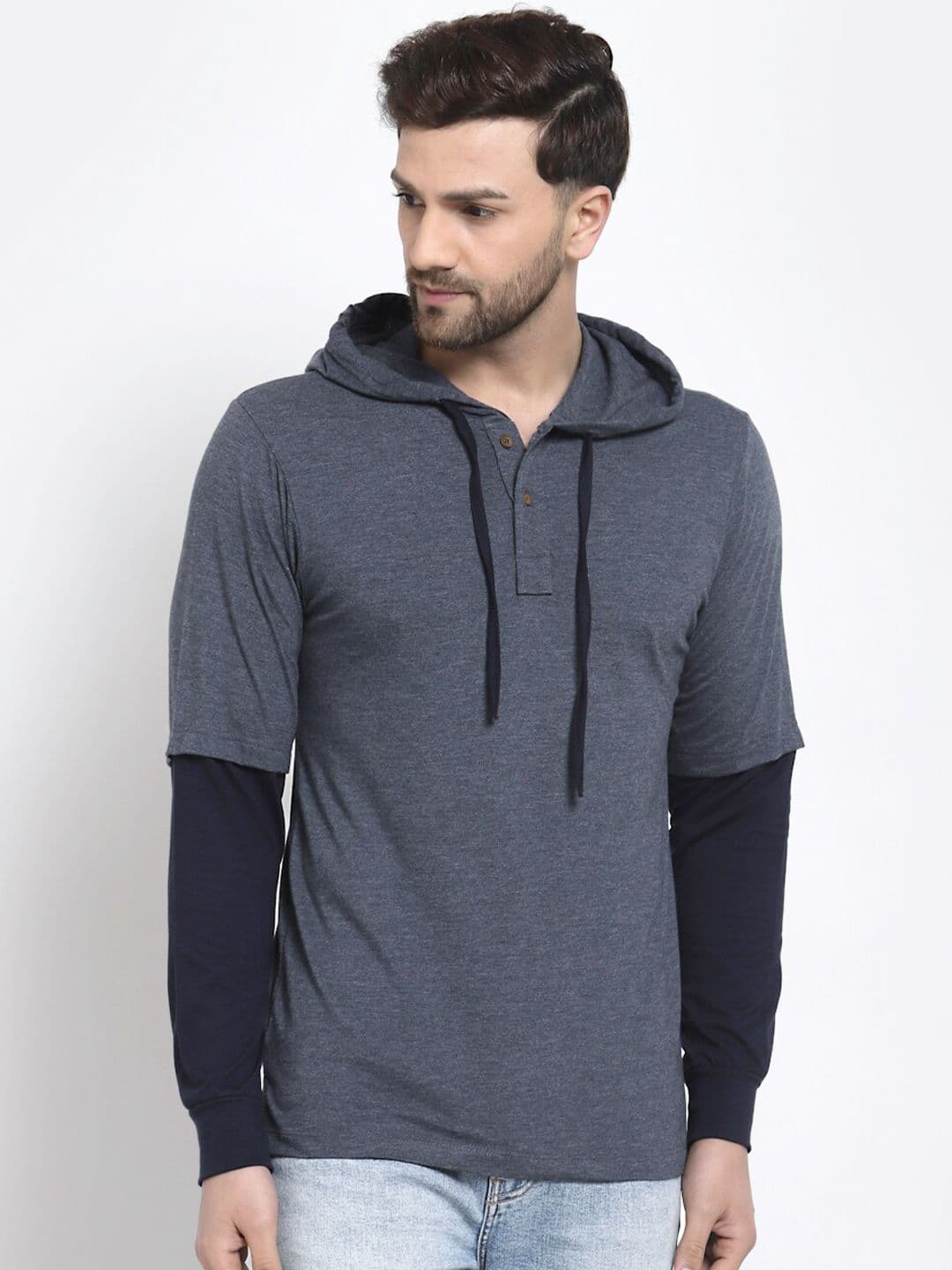 Kalt Men Blue Hoodie - view 1