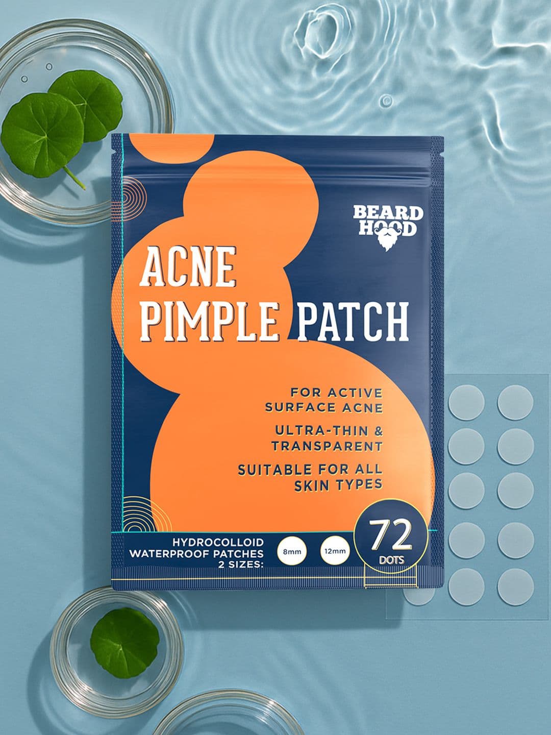 Beardhood Acne Pimple Patch 72 Hydrocolloid Waterproof Patches for Active Surface Acne - view 1