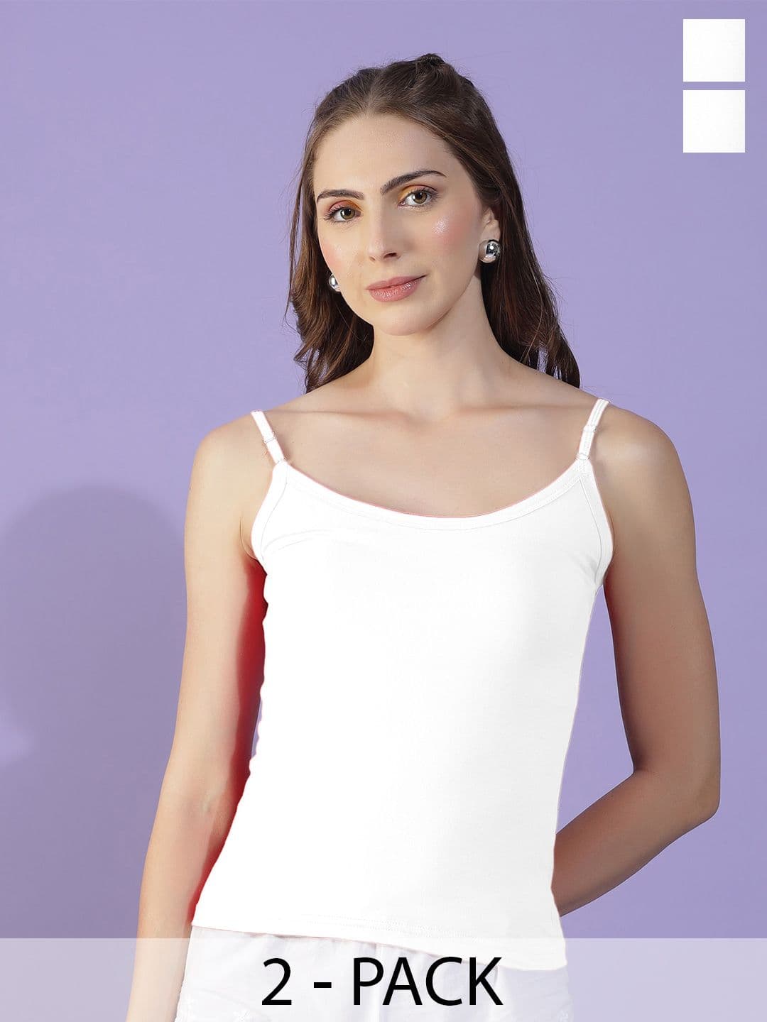Dollar Missy Women Pack of 2 Combed Cotton Camisole - view 1