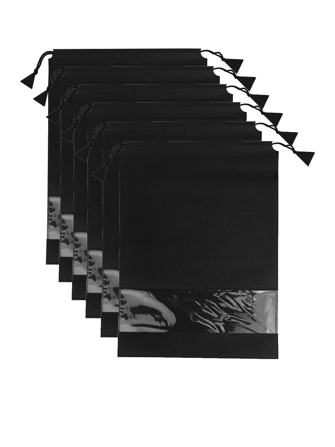 atorakushon Set Of 12 Black & Transparent Solid Travel Shoe Organiser - view 1