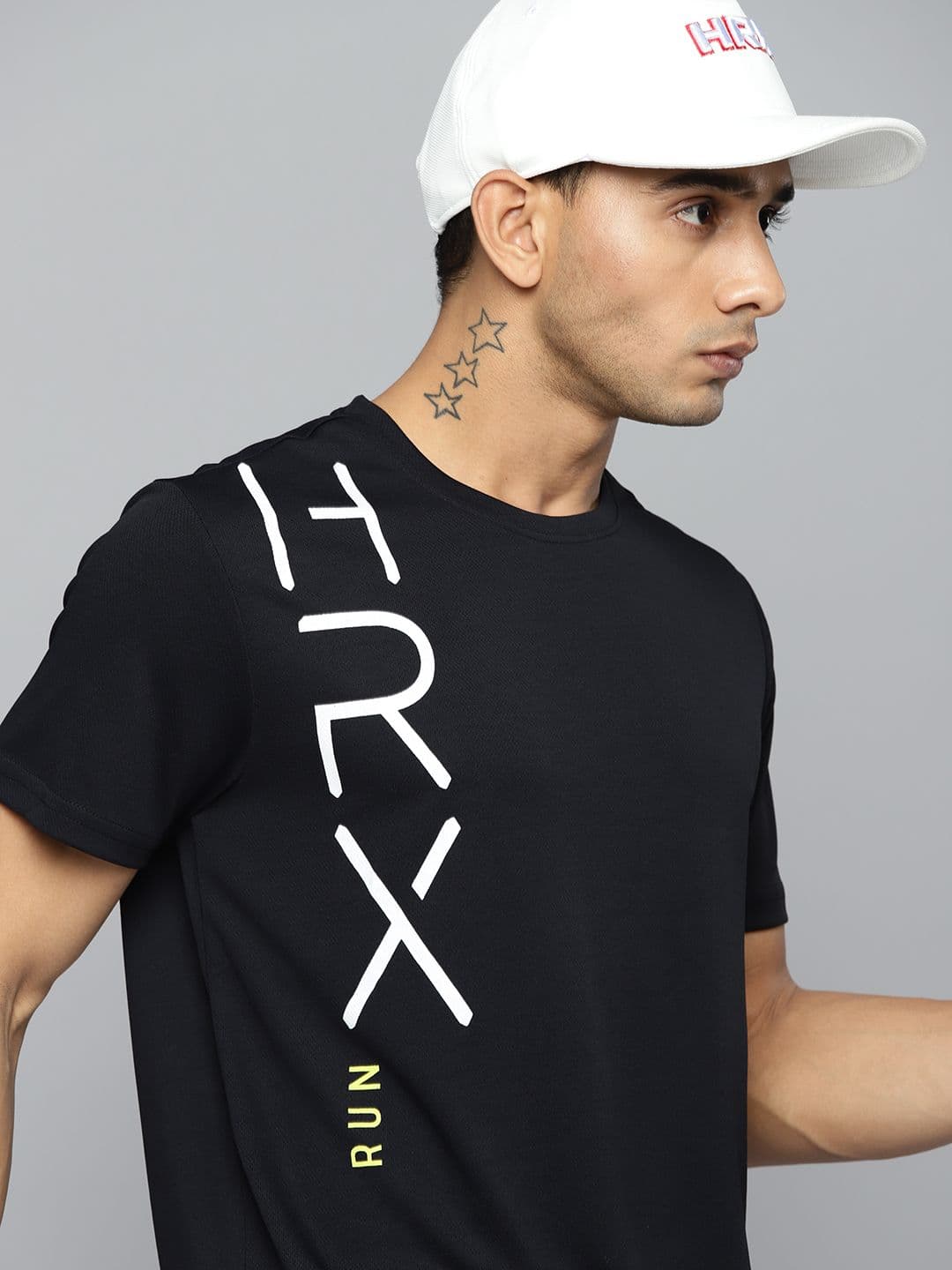 HRX By Hrithik Roshan Running Men Jet Black Rapid-Dry Brand Carrier T-shirts - view 1
