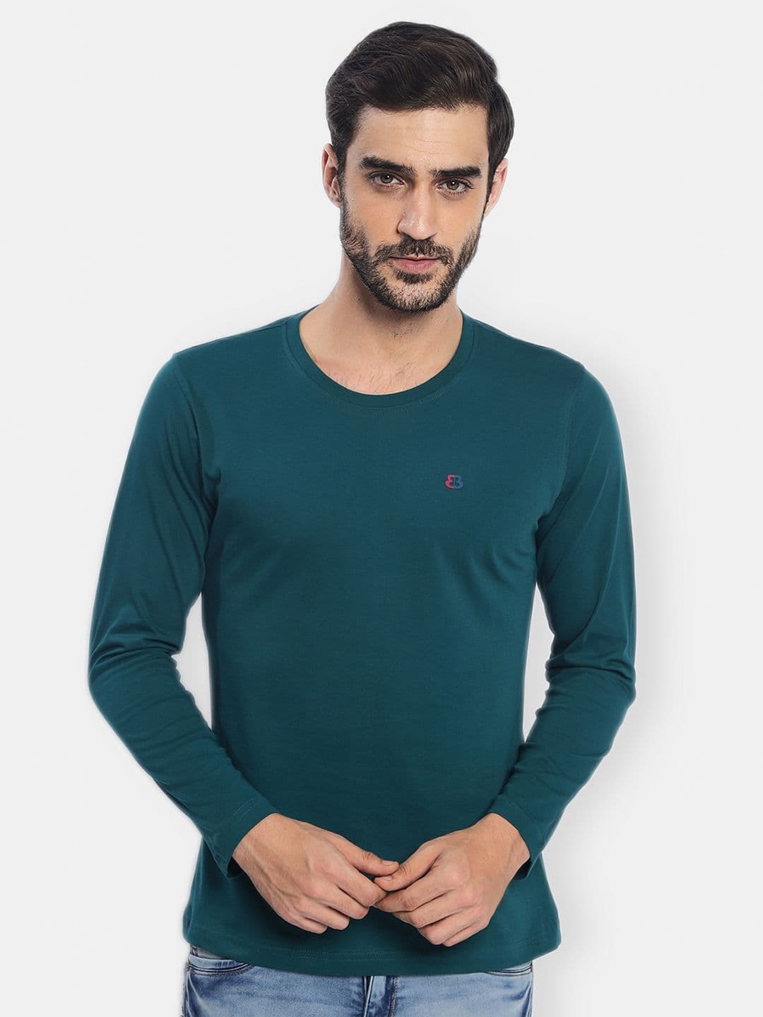 berry blues Men Teal Green Cotton T-shirt - view 1