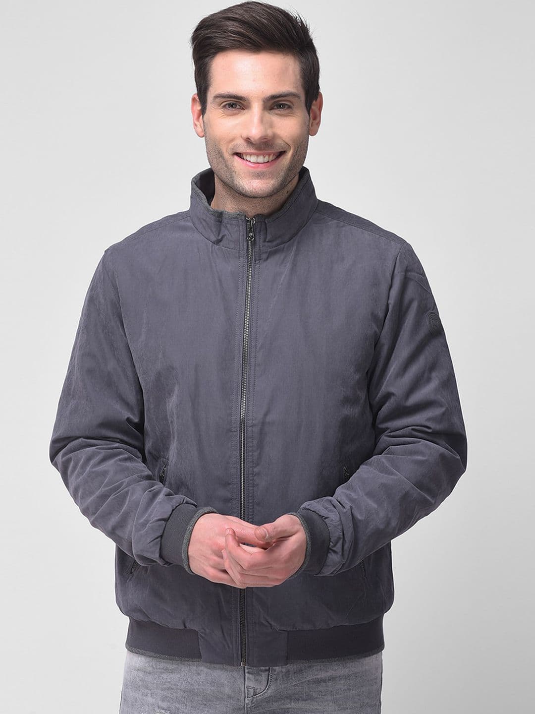 Woodland Men Grey Bomber Jacket - view 1