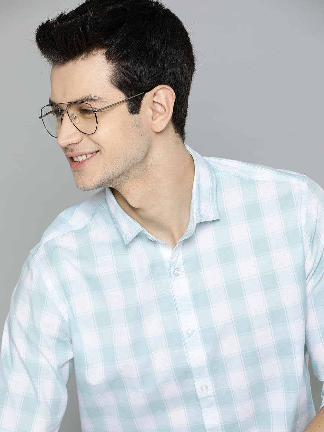 Mast & Harbour Men Blue Checked Casual Shirt - view 1