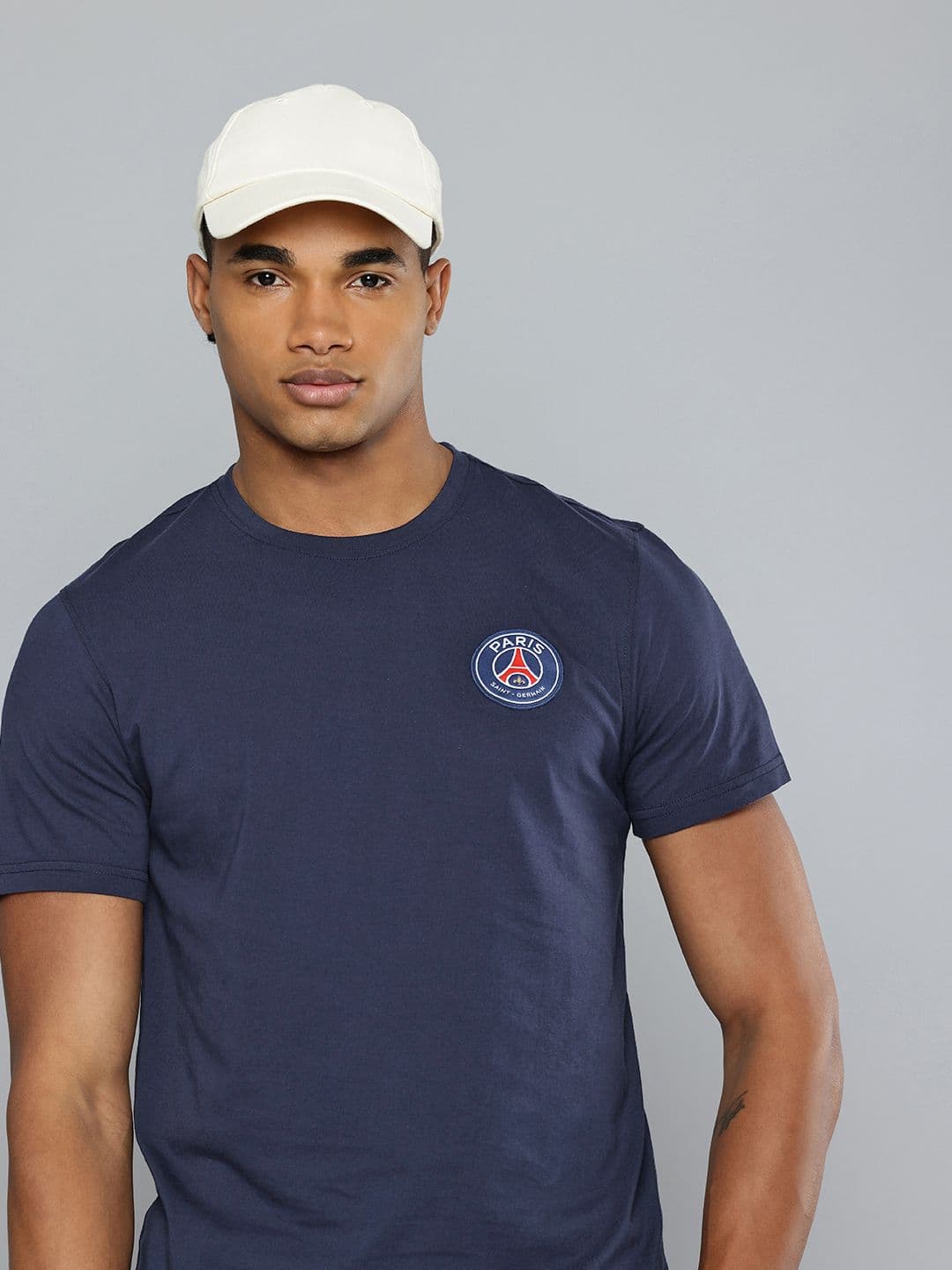 PSG Men Paris Saint-Germain Logo Applique Pure Cotton T-shirt - view 1