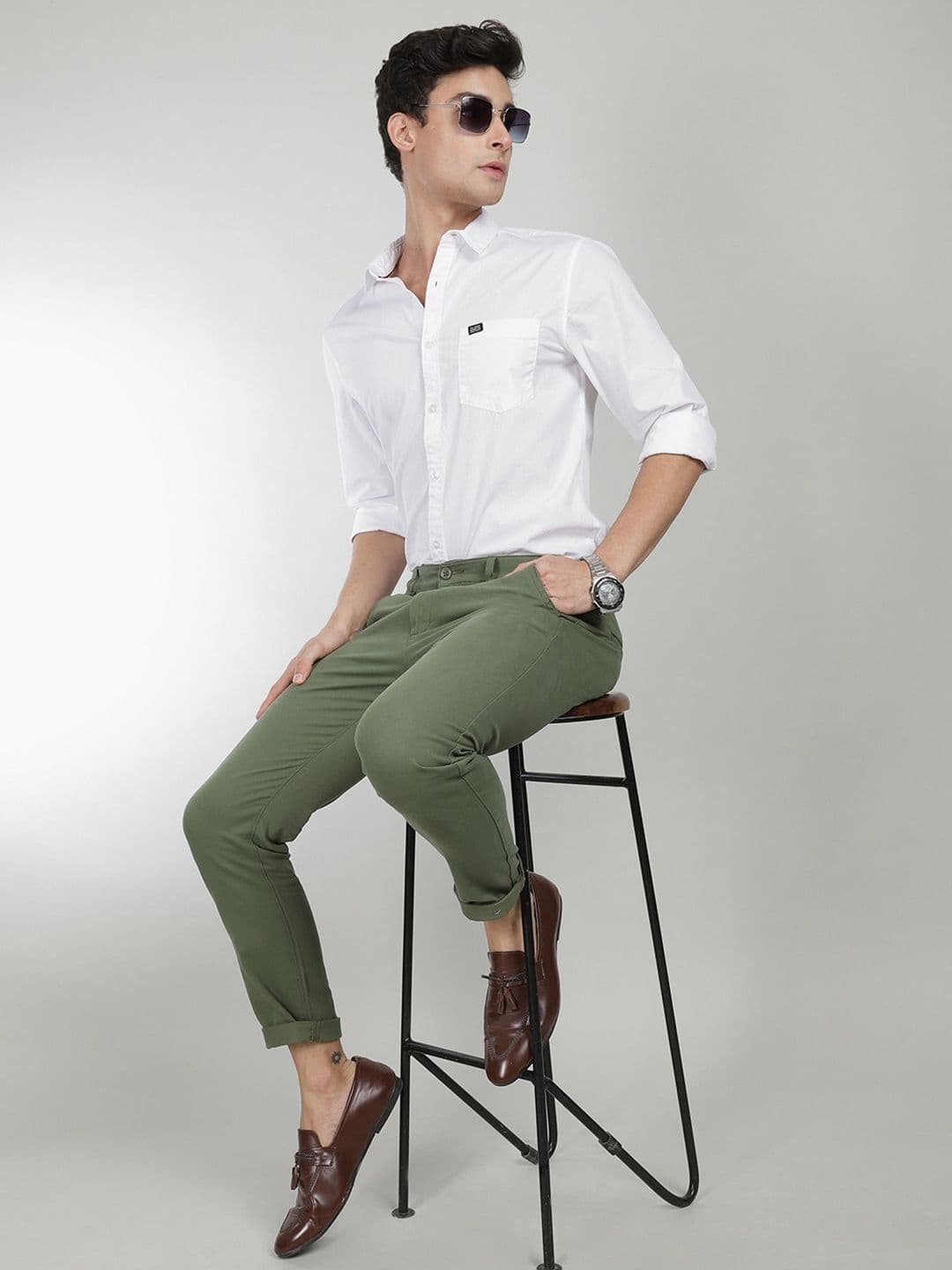 The Indian Garage Co Men White Cotton Casual Regular Fit Shirt - view 1