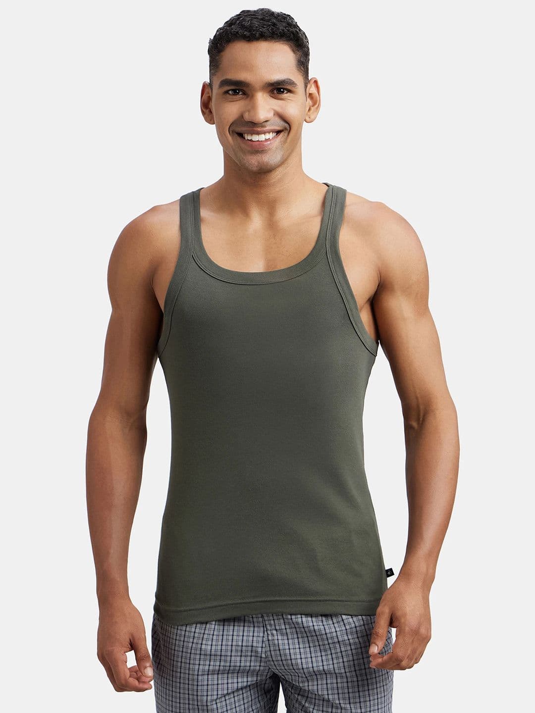 Jockey Combed Cotton Rib Square Neck Gym Vest-US26 - view 1