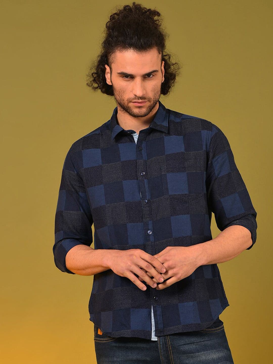 CAHOOT Men Navy Blue Classic Checked Casual Shirt - view 1
