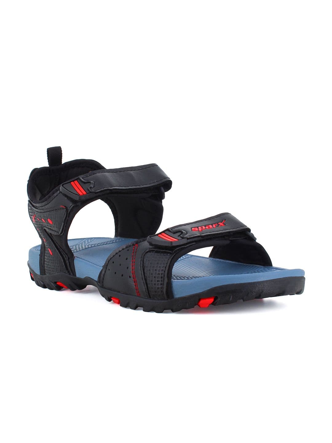 Sparx Men Black & Blue Patterned Sports Sandals - view 1