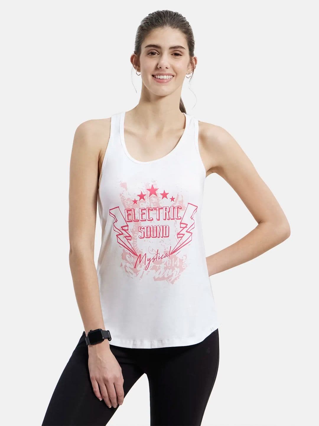 Jockey Graphic Printed Super Combed Cotton Racerback Styled Tank Top-AW52 - view 1