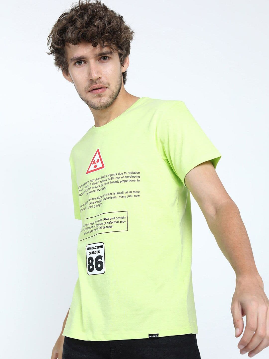 HIGHLANDER Men Green Typography Printed Round Neck Applique Slim Fit T-shirt - view 1