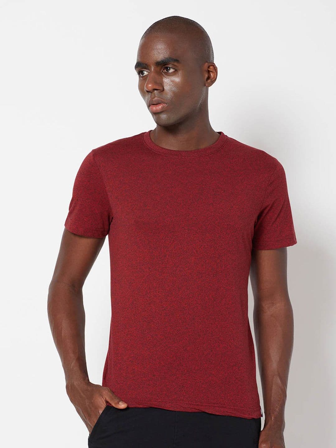 SPORTO Men Red Cotton T-shirt - view 1