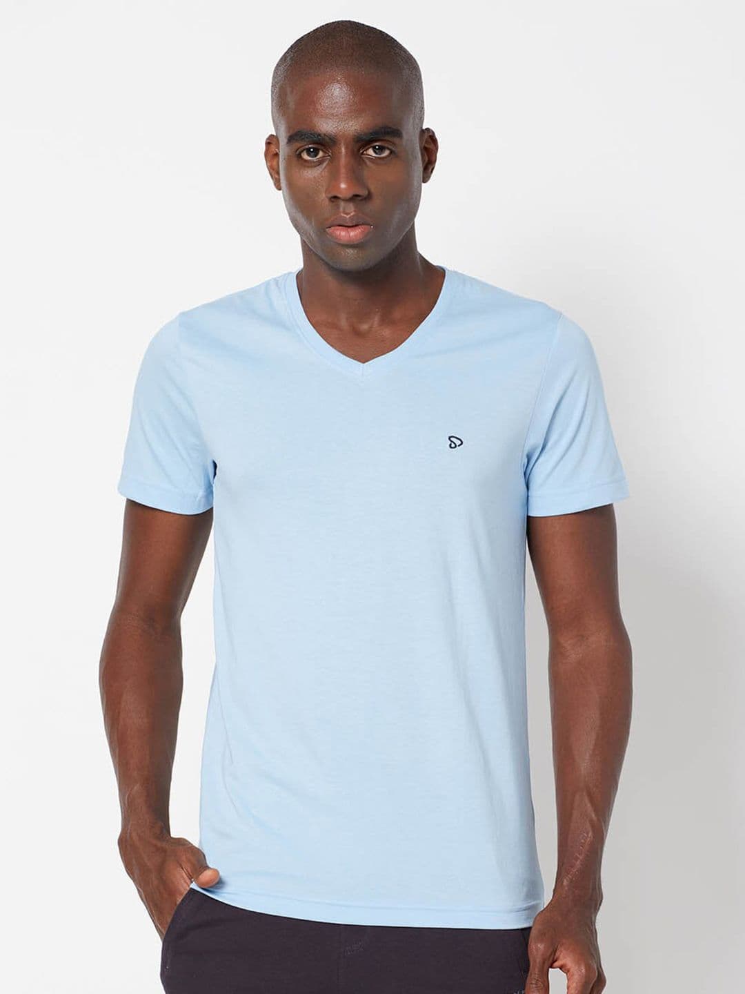 SPORTO Men Blue Solid Outdoor Cotton T-shirt - view 1