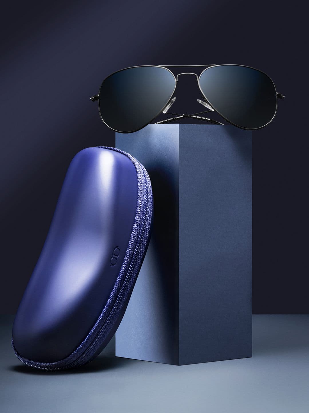 Vincent Chase by Lenskart Unisex Blue Lens & Black Aviator Sunglasses UV Protected Lens - view 1