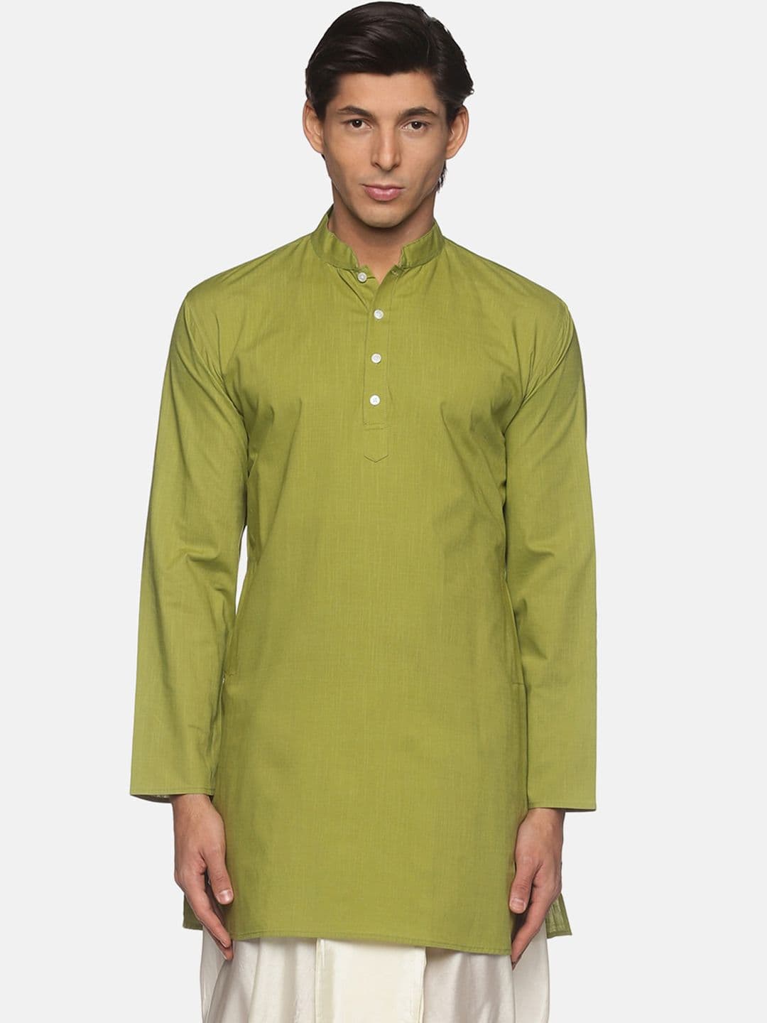 Sethukrishna Men Green Cotton Kurta - view 1