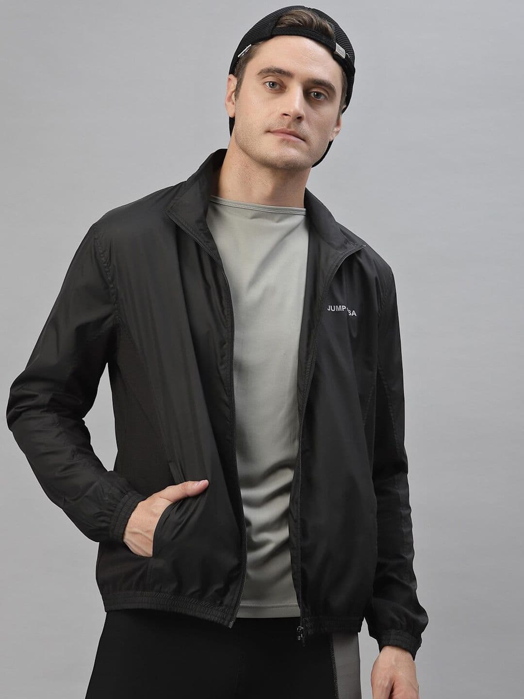 JUMP USA Men Black Water Resistant Bomber Jacket - view 1