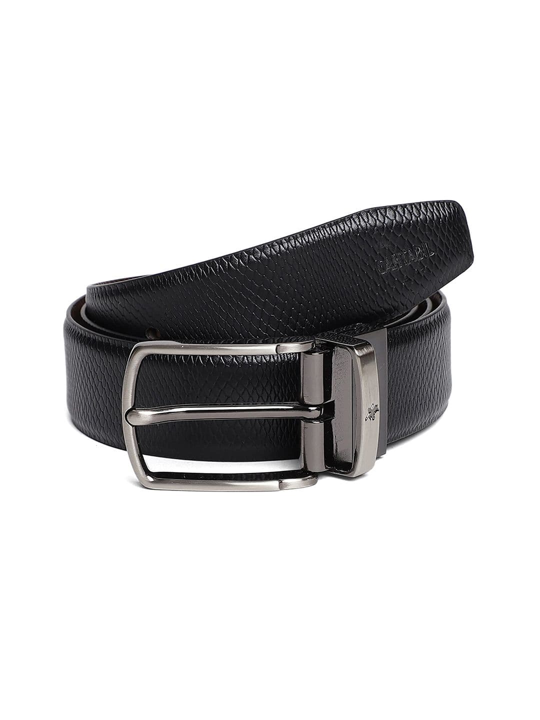 Cantabil Men Black Formal Reversible Leather Belt - view 1