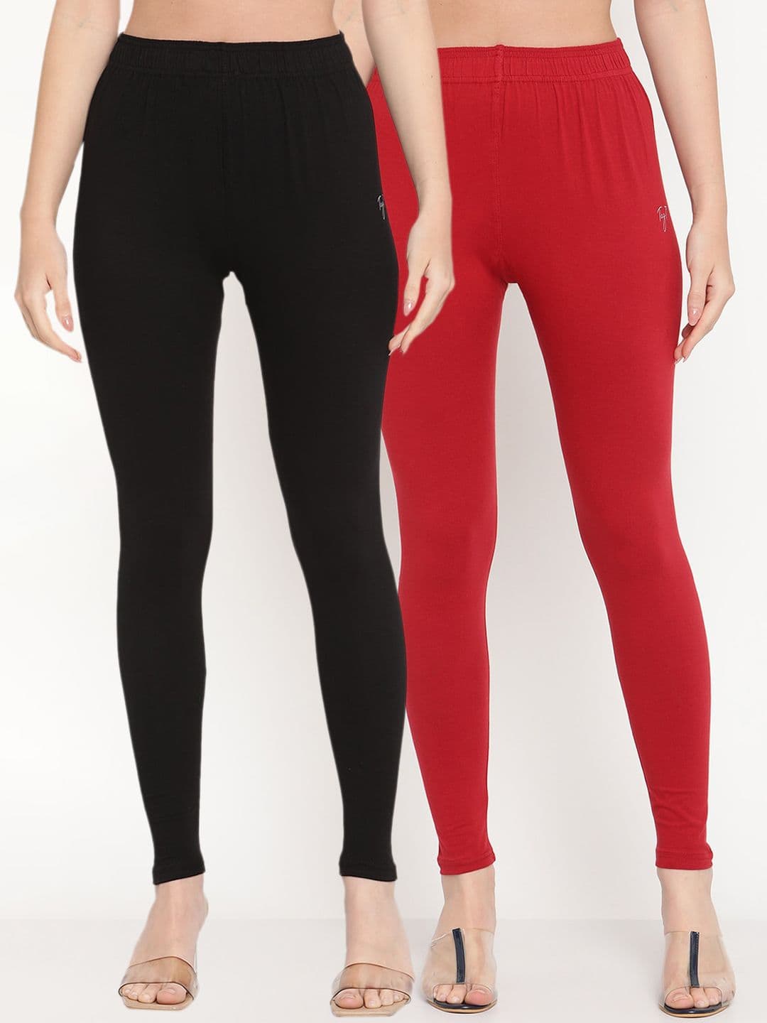 TAG 7 Women Pack Of 2 Solid Ankle-Length Leggings - view 1