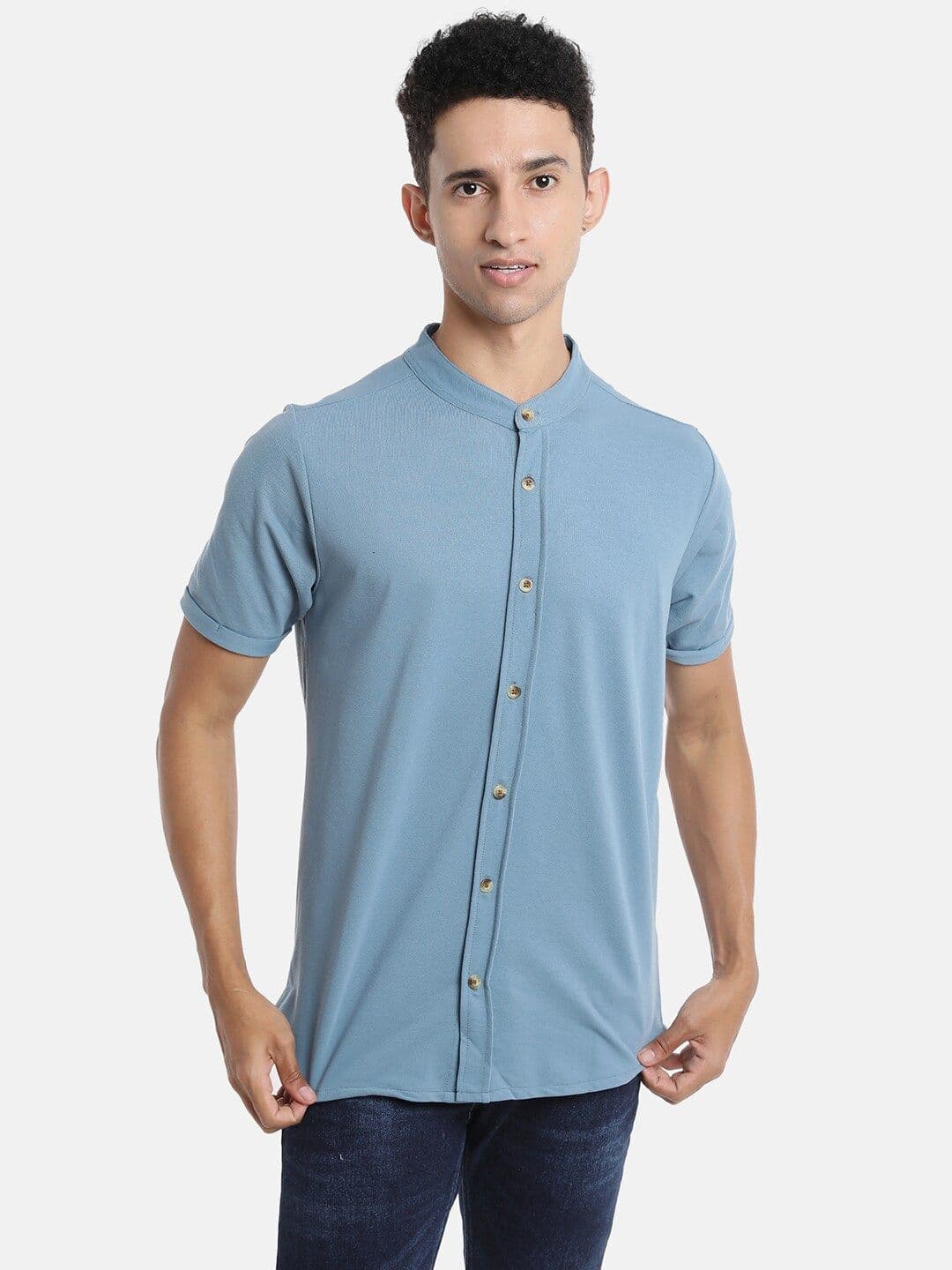 CAHOOT Men Blue Solid Classic Regular Fit Casual Shirt - view 1