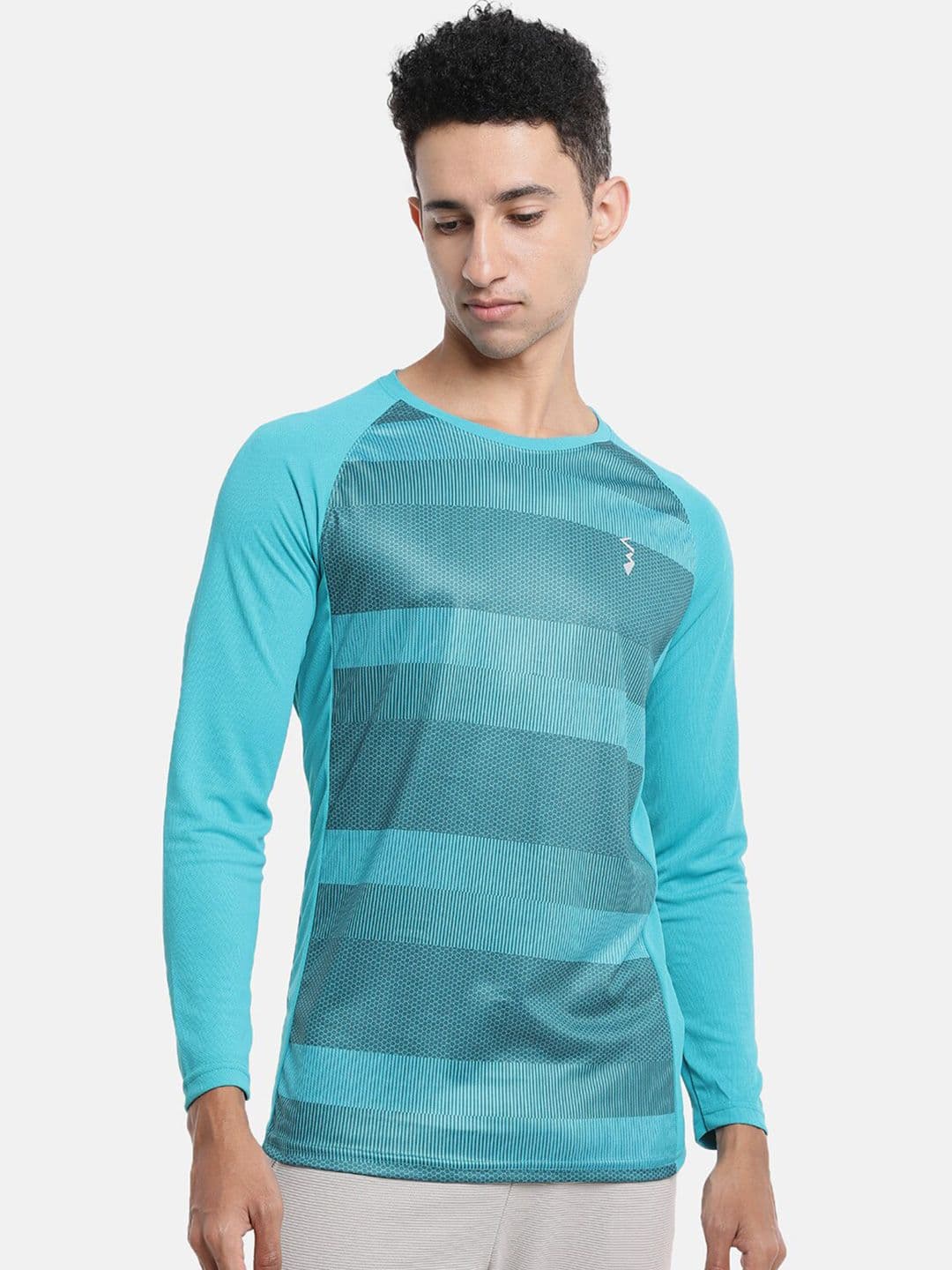 CAHOOT Men Blue Striped Regular Fit Outdoor T-shirt - view 1