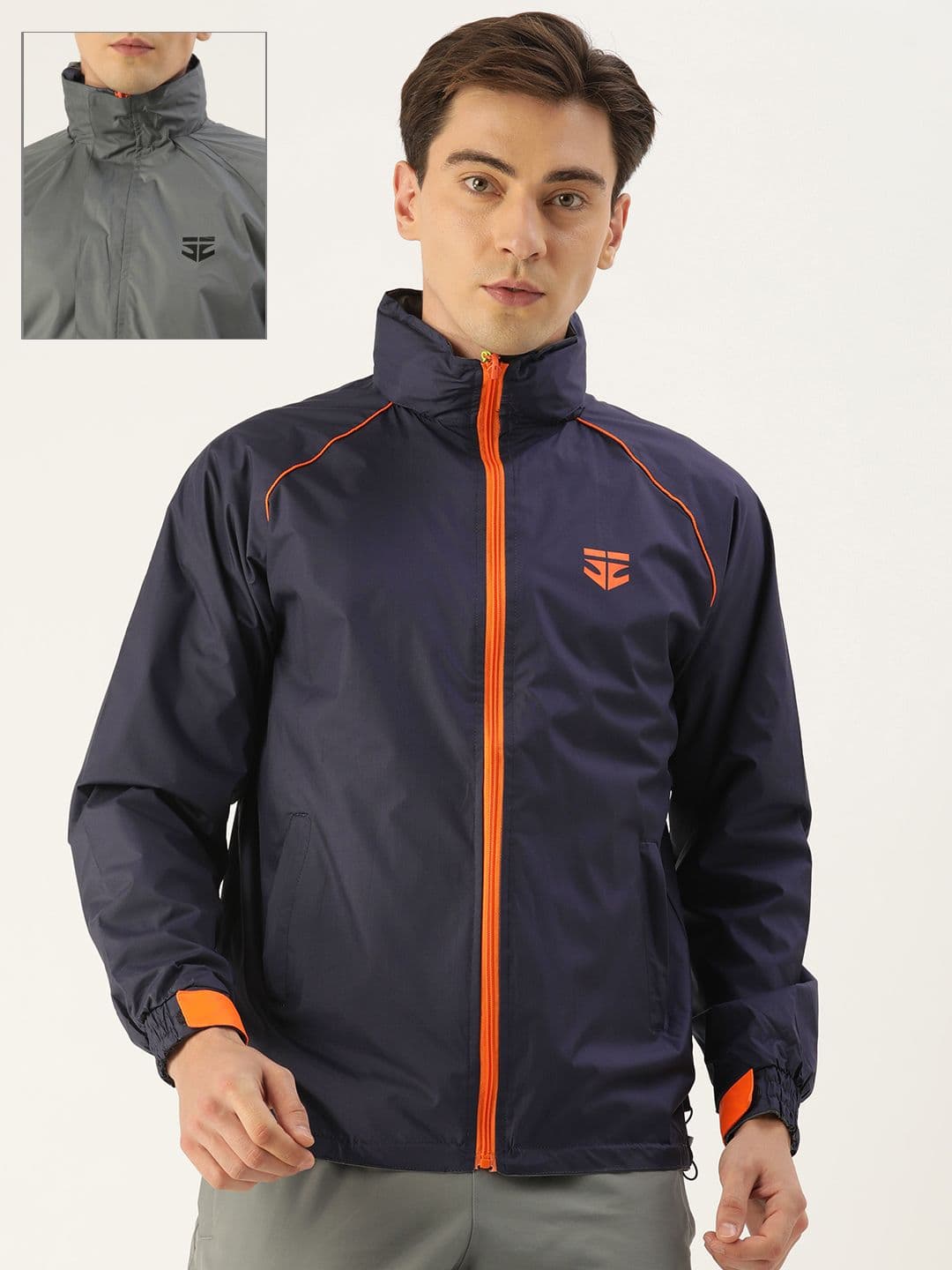 Sports52 wear Men Navy Blue Reversible Rain Jacket - view 1
