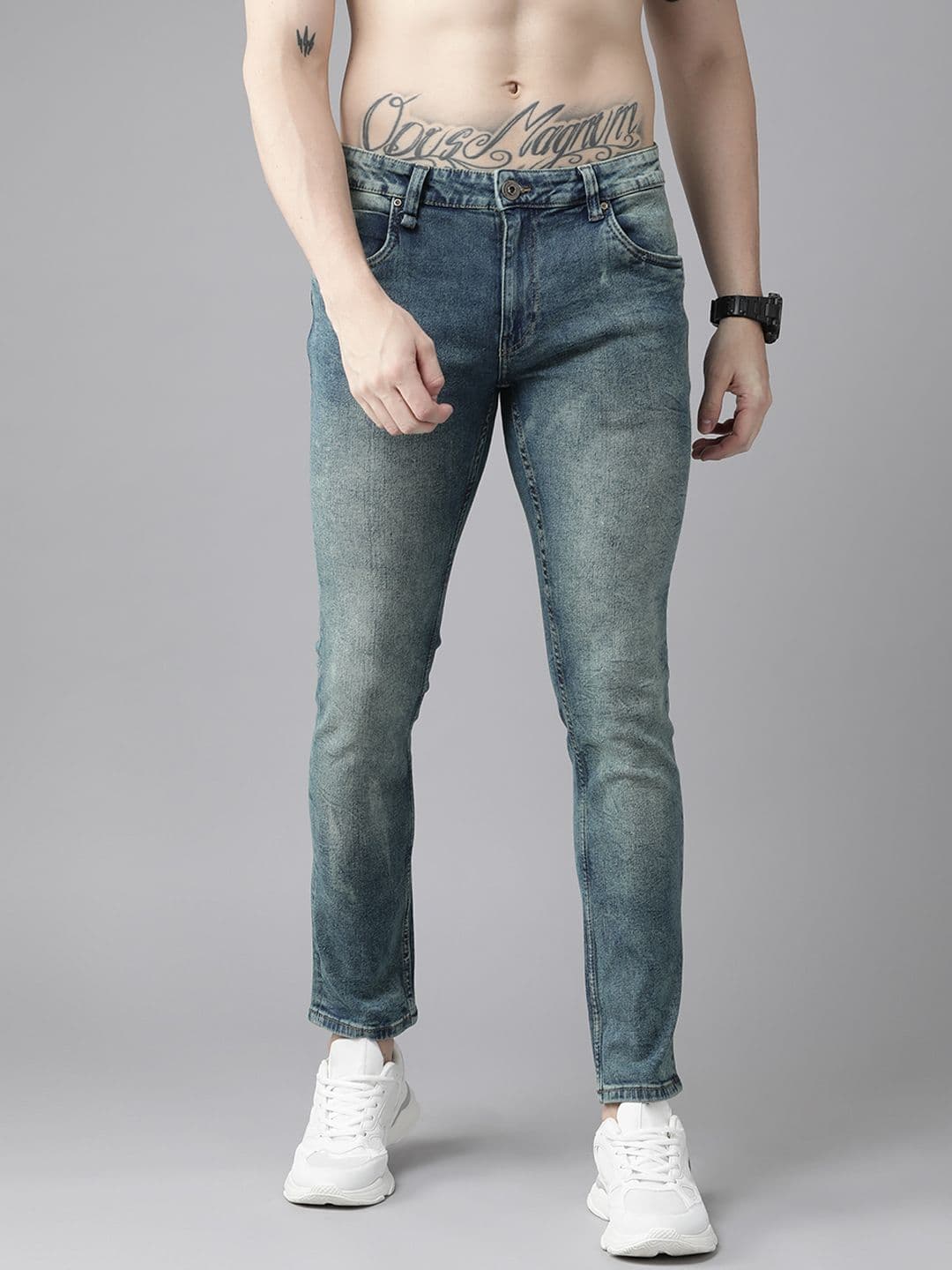 Roadster Men Blue Skinny Fit Light Fade Stretchable Jeans - view 1