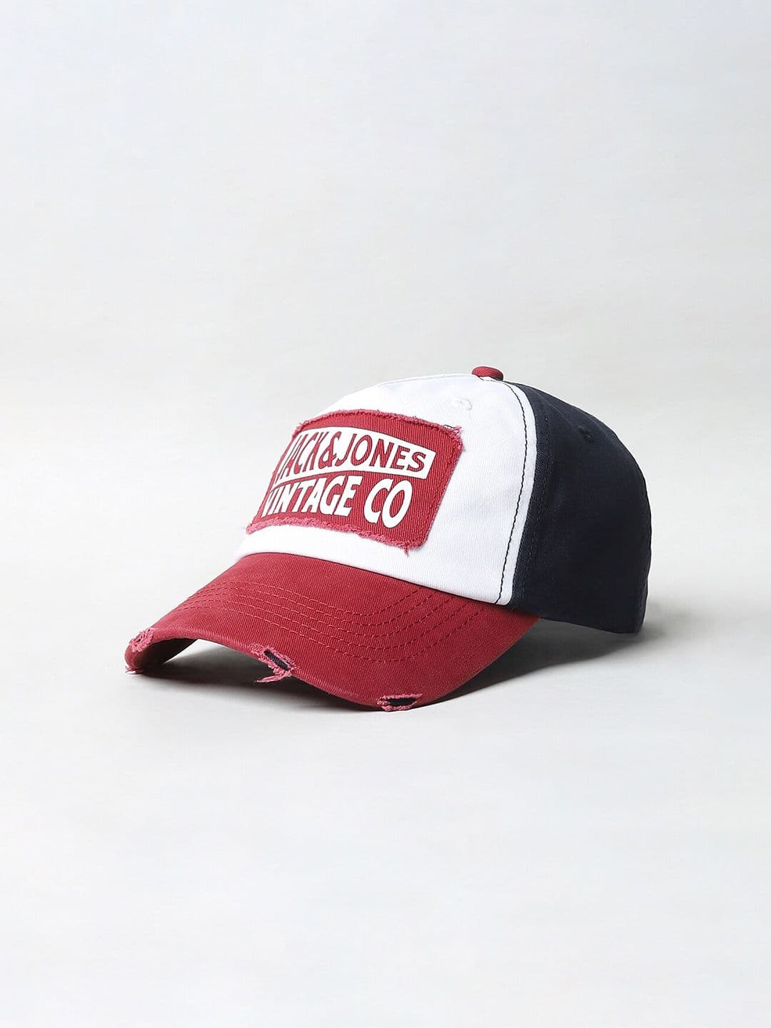 Jack & Jones Men Red & White Printed Baseball Cap - view 1