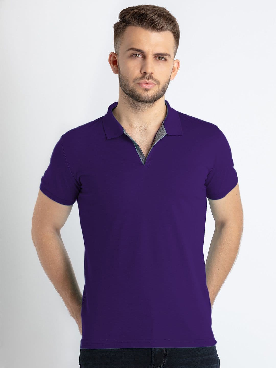 Status Quo Men Solid Slim Fit Polo T-Shirt - view 1