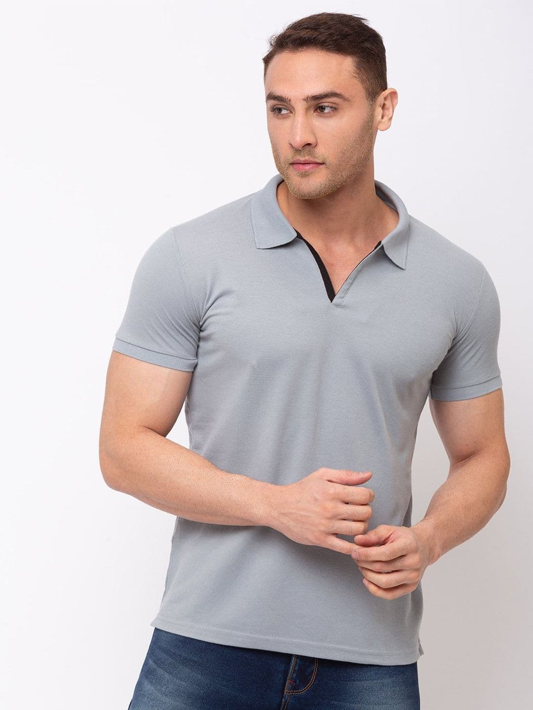 Status Quo Men Solid Slim Fit Polo T-Shirt - view 1