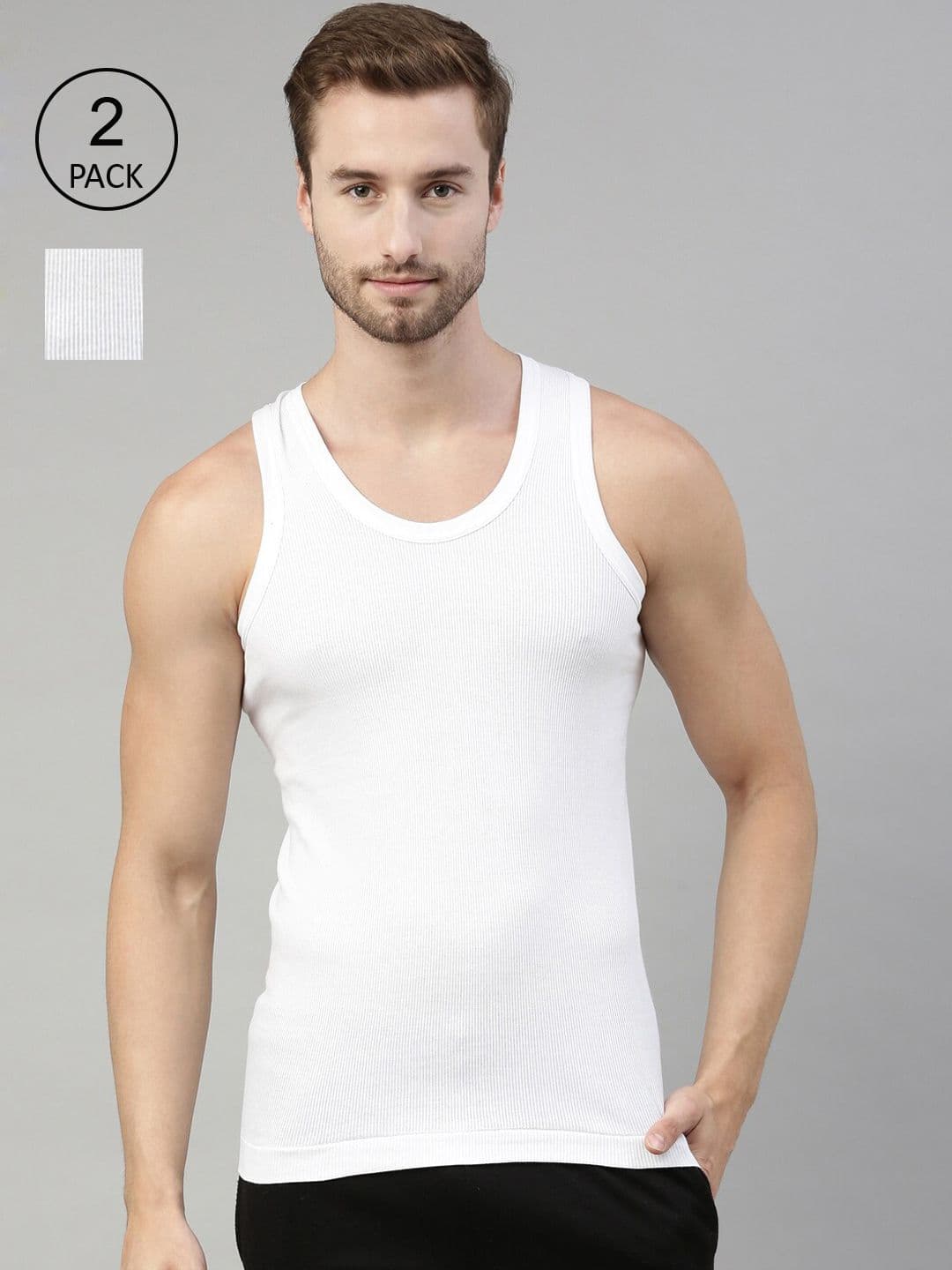 Dixcy Scott Originals Victor Durby Men Pack of 2 Combed Cotton No Peep Neckline Vest - view 1