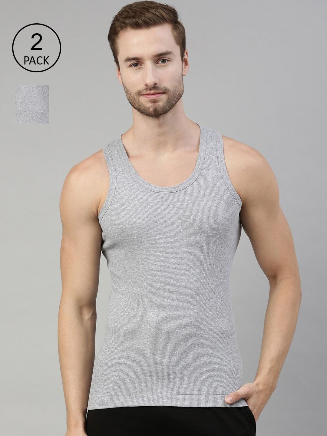 Dixcy Scott Originals Victor Durby Men Pack of 2 Combed Cotton No Peep Neckline Vest - view 1