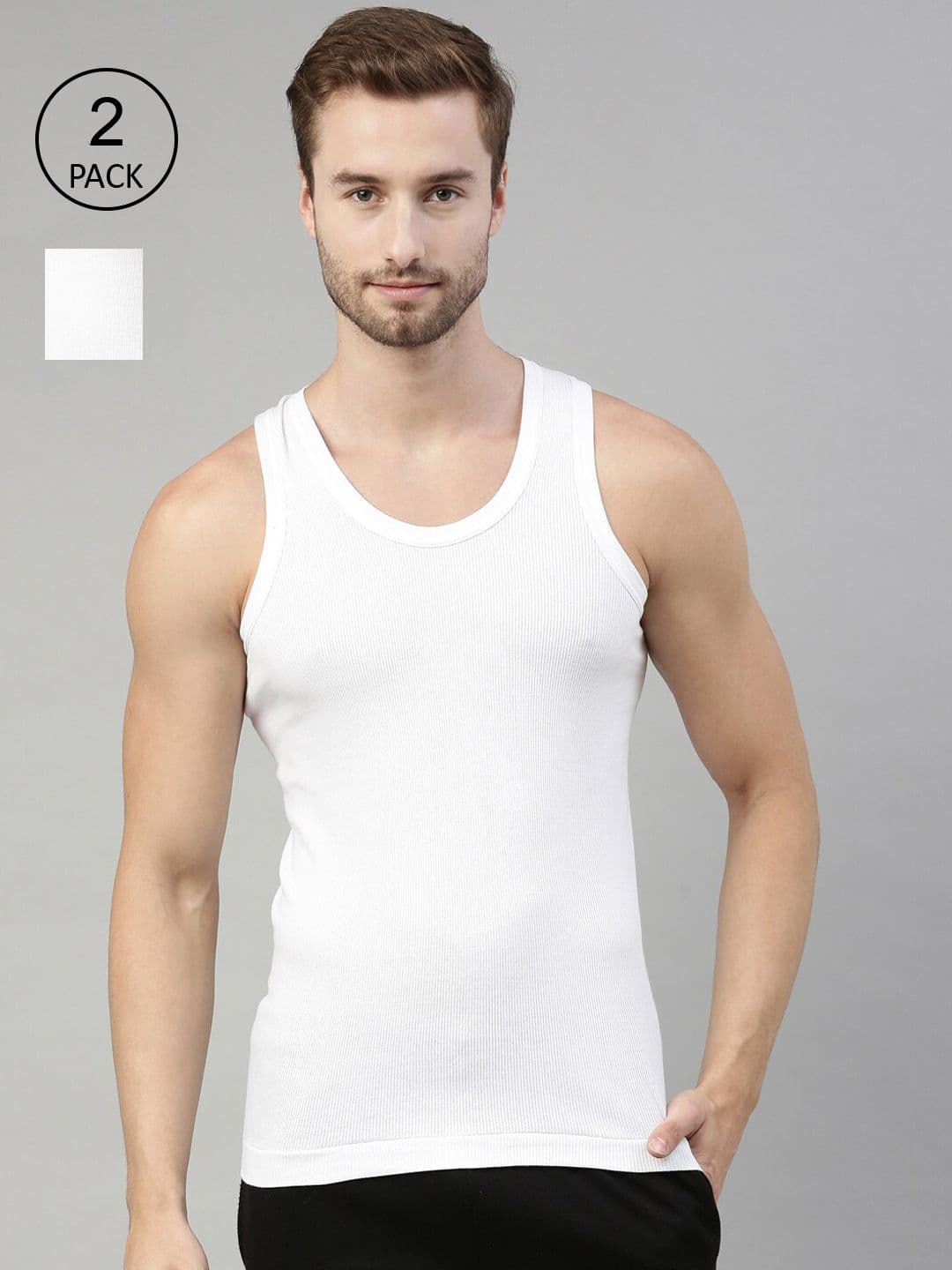 Dixcy Scott Originals Victor Durby Men Pack of 2 Combed Cotton No Peep Neckline Vest - view 1