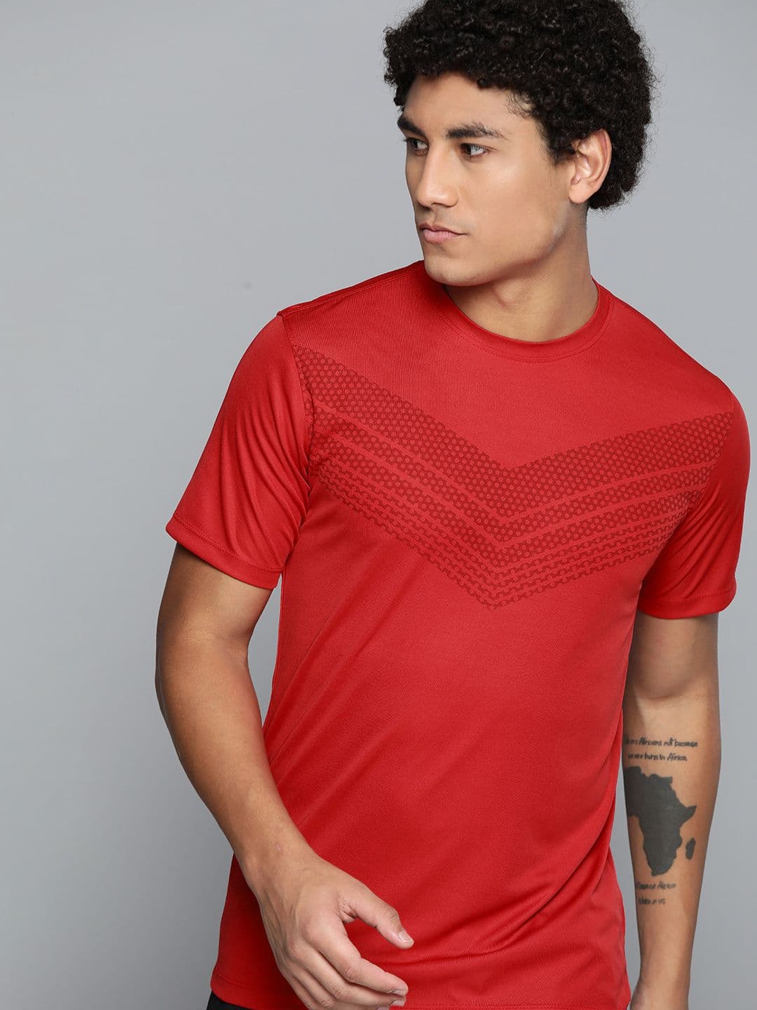 HRX By Hrithik Roshan Training Men Formula Red Rapid-Dry Solid T-shirt - view 1
